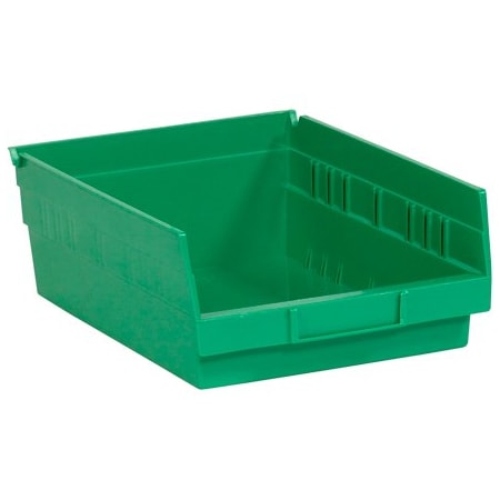 Bsc Preferred 11 5/8 x 8-3/8 x 4'' Green Plastic Shelf Bin Boxes, 20PK BUY00012845
